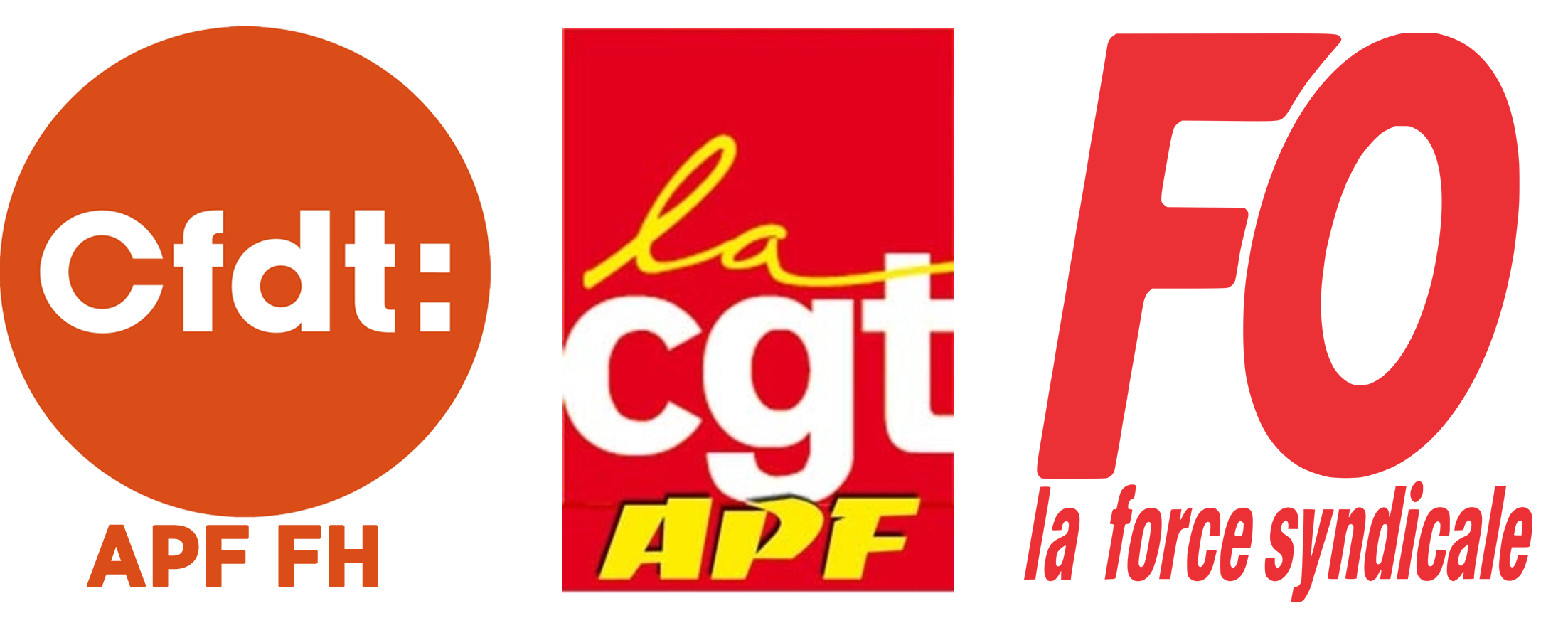 LOGO SYNDICATS CFDT CGT et FO